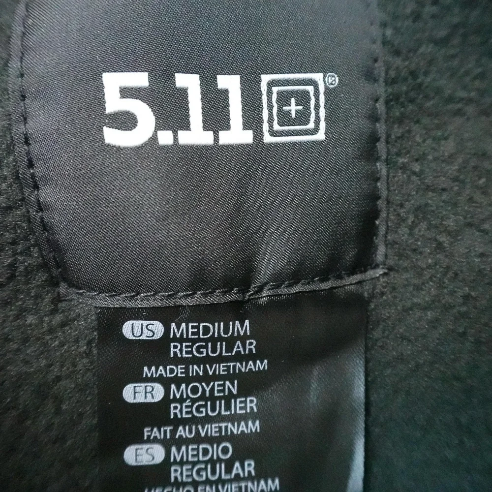 NEW 5.11 Tactical Jacket Mens M Black Softshell Fleece Full Zip Military Coat